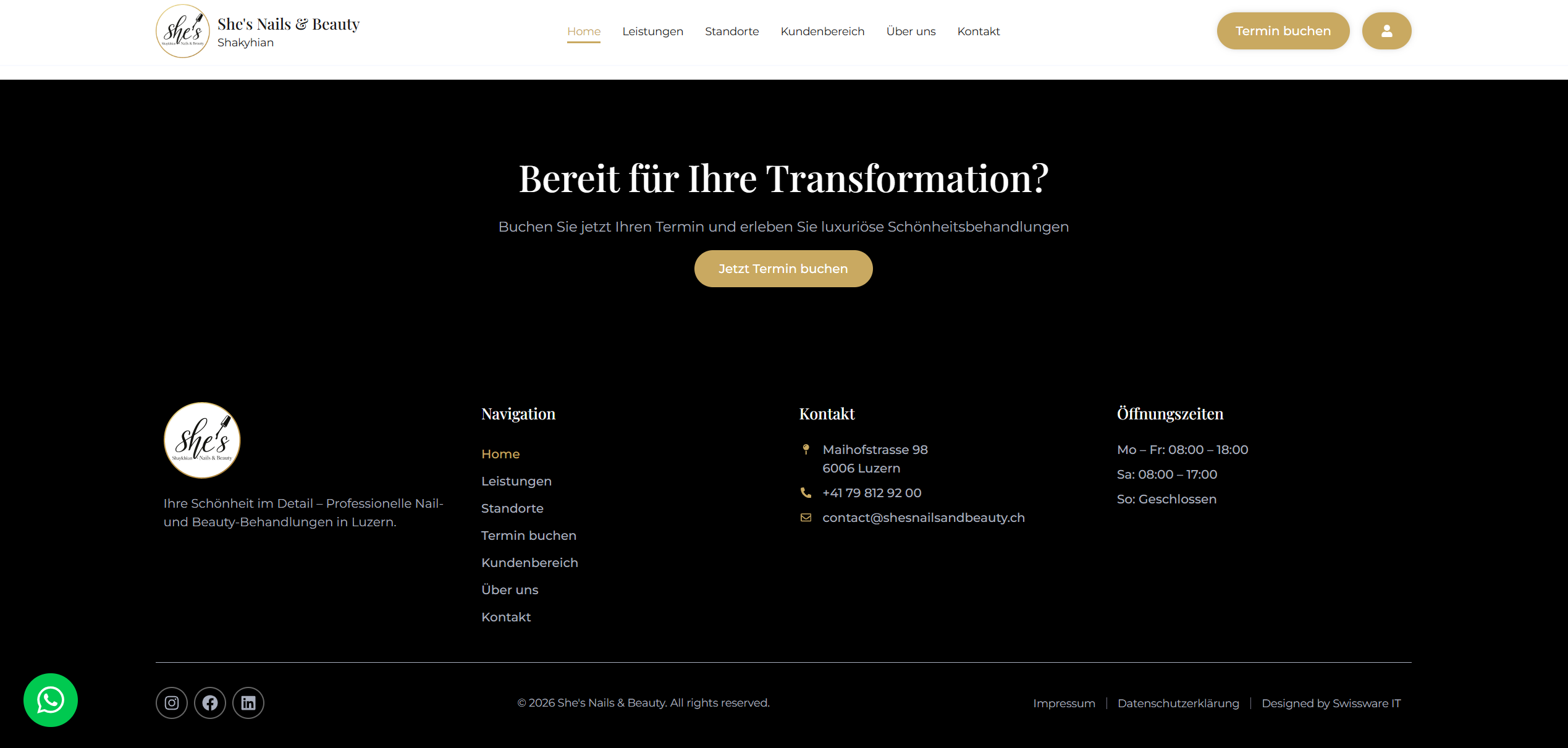 Kompletter Webauftritt für She's Nails & Beauty – Impression 2